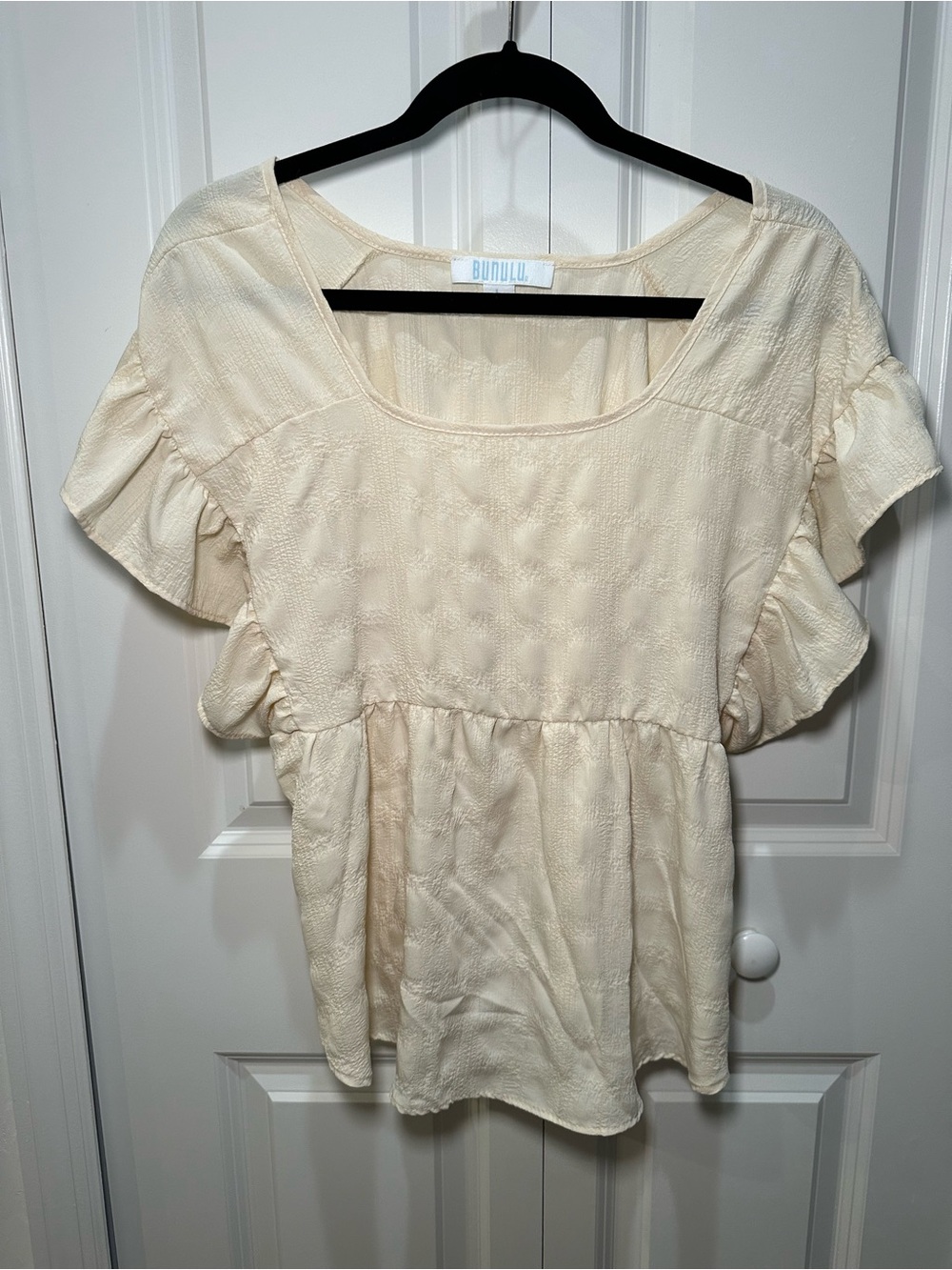 Bunulu Butter Yellow Summer Cottage Core Top Size L